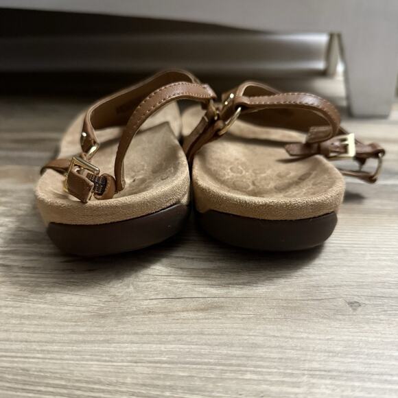 Vionic Kirra Backstrap Thong Sandals Women’s Size 9.5M Tan Leather Comfort Shoes - Picture 8 of 9